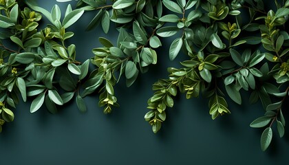 foliage on neutral background top view for mockup use. foliage isolated on a background. plants and flowers on background flat lay