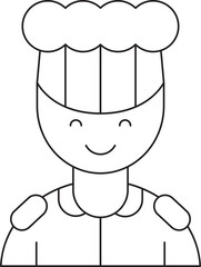 Chef Character Thin Line Avatar
