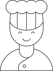 Chef Character Thin Line Avatar
