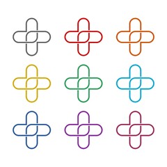 Fototapeta premium Medicine cross logo icon isolated on white background. Set icons colorful