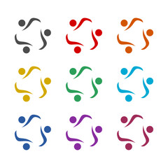 Social logo icon isolated on white background. Set icons colorful