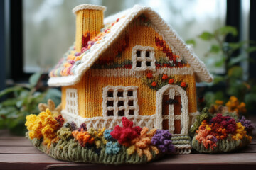 Fototapeta na wymiar cozy knitted house