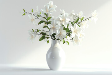 Luminous White Blossoms in Elegant Vase