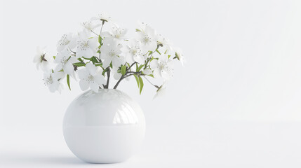 Delicate White Flowers in Modern Vase Decor