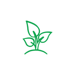 Nature reforestation green plant logo vector.