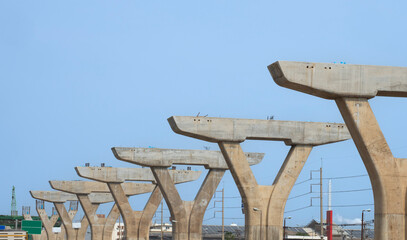 structure of bridge under construction