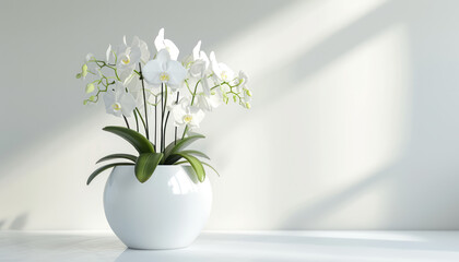 Serene Orchid Arrangement in Sunlit Room