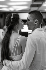 portrait of the newlyweds at the presidium