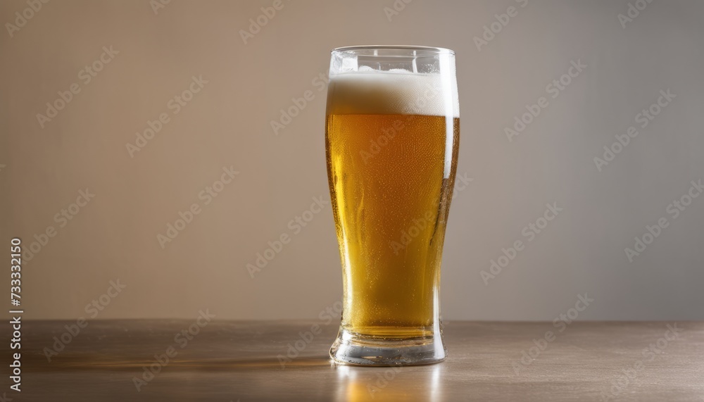 Wall mural A glass of beer on a table