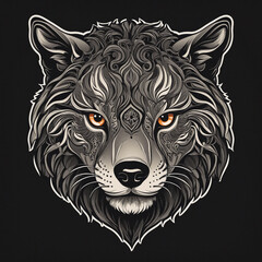 Logo illustration of a wolf 