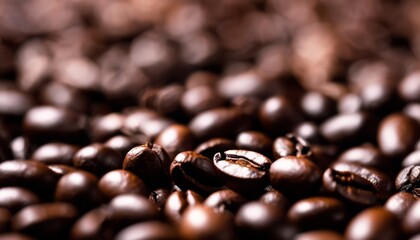 A pile of coffee beans in a brown color