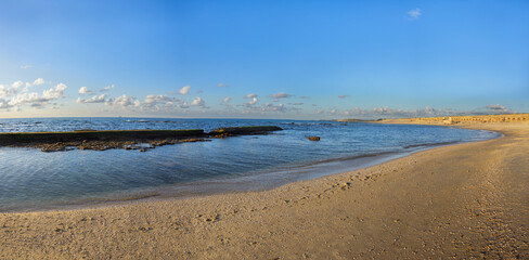 beautiful panorama of the seashore in Caesarea