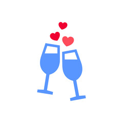 Love icon or Valentines day, holiday sign designed for celebration, vector symbol trendy modern style