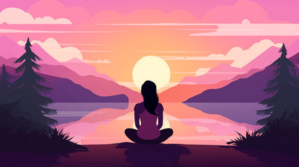 Twilight Zen Yoga Retreat in Mountainous Landscape