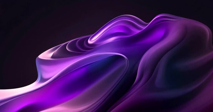 abstract purple velvet textures flowing smoothly in darkness, wallpaper background wave flow
