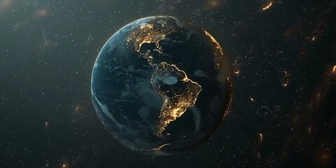 the earth at night with europe in