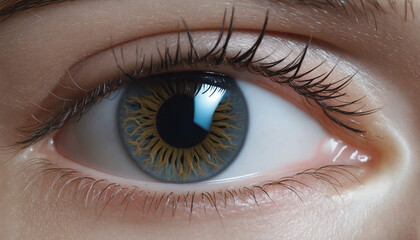 excited female eye -  close up