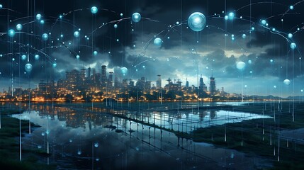 sunset over the lake