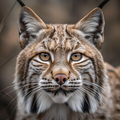 Majestic Bobcat Portrait in Golden Light, Intense Gaze in Natural Habitat, Wildlife Photography