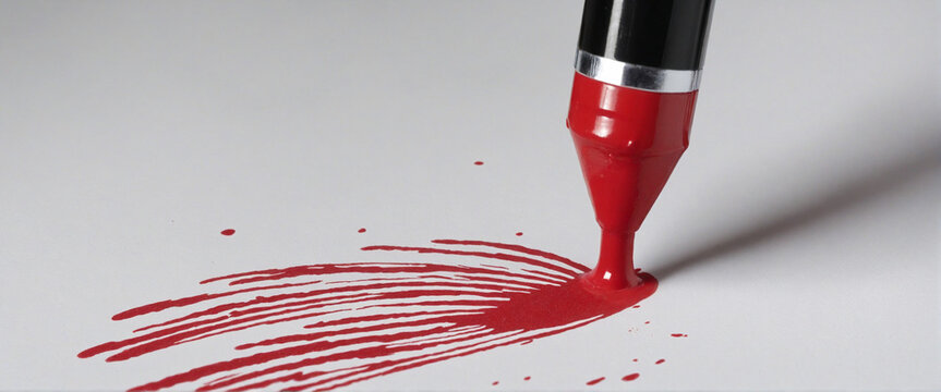 Red paint markers set