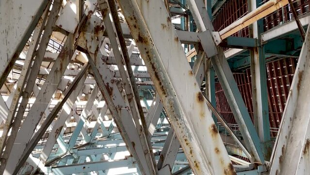 Old steel structure. Rust of metals