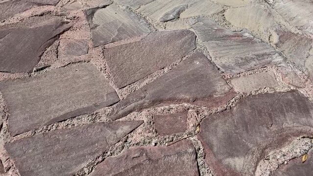 decorative stone floor texture on the terrace
