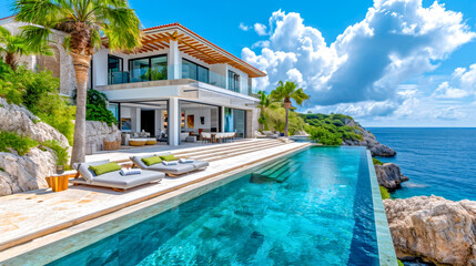 Tropical Villa with Infinity Pool and Ocean View.