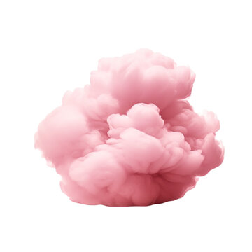 A beautiful pink cloud isolated on white background