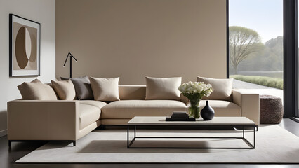 minimalist, living room,Generative AI