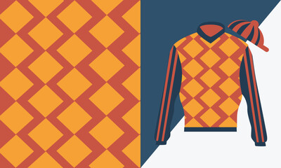 Horse Riding Jockey Silk shirt Design, Horse Racing Uniform, Vector Illustration