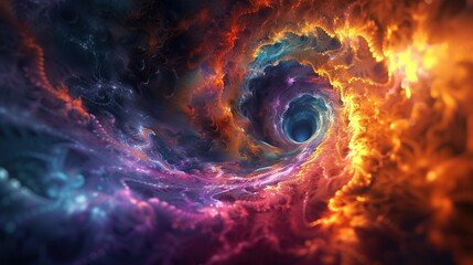 Fototapeta premium Vortex of fractals, captured digitally, where colors dance and morph depending on the viewer's angle.