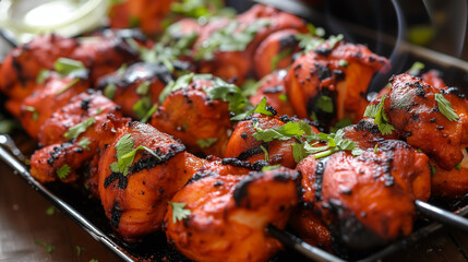 Details wiht the Indian tandoori dish. AI generated - obrazy, fototapety, plakaty