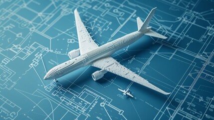 diagram of the airliner - obrazy, fototapety, plakaty