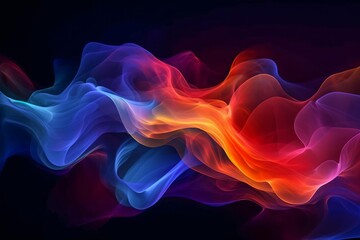 Fototapeta premium Colorful Smoke on a Black Background. Generative AI.