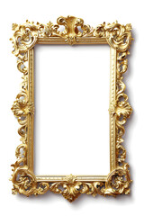 Gold antique vintage frame isolated on white background