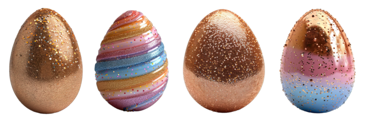 Easter egg decoration isolated on transparent background ,easter egg png ,generative ai