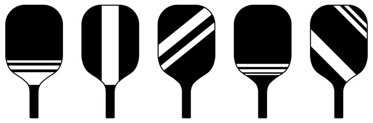 Pickleball paddle icons. Tennis Paddle symbols. Vector illustration