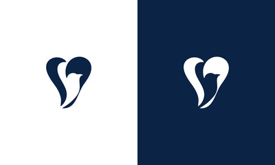 bird icon and love logo design vector