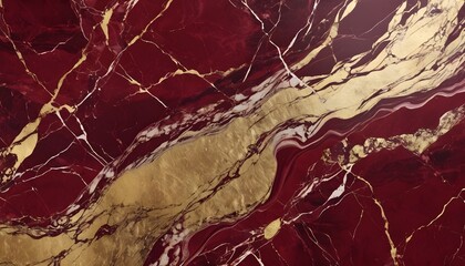 Red bordeaux marble tile texture with solid gold pattern