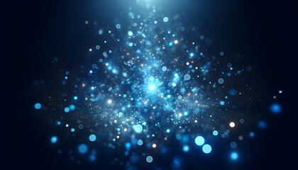 Fototapeta na wymiar Shiny particles bokeh wallpaper. Abstract background with blue particle.