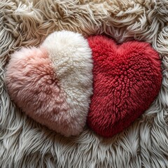  valentines day heart shaped fur pillow
