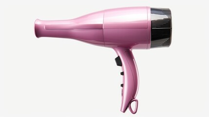 A pink blow dryer sitting on top of a table. Perfect for beauty and hairstyling concepts