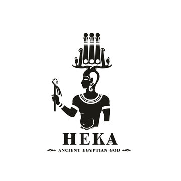 Ancient egyptian god heka  silhouette, middle east god Logo