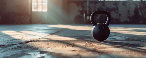 kettlebell putted on the floor in gym