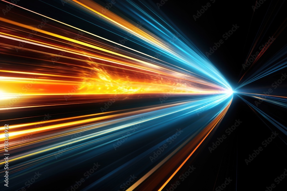 Poster a blurry image of a train traveling through a tunnel. suitable for transportation and motion-themed 