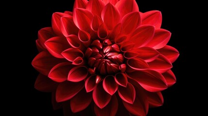 A close-up view of a vibrant red flower against a dark black background. Perfect for adding a pop of color to any project