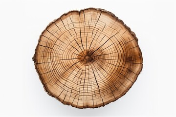 A half-cut piece of wood, showcasing the natural texture and grain. Perfect for woodworking projects or as a background element.