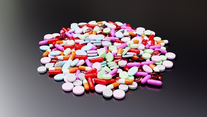 Pain pills. The tablets are of different colors
