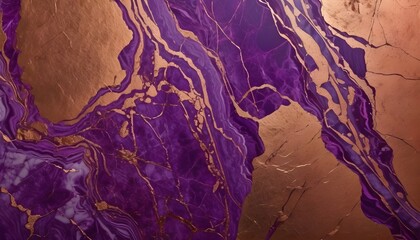 Purple marble texture with copper veins pattern