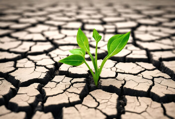 Vita Tra le Crepe- Pianta che Si Innalza dal Terreno Secco e Fessurato